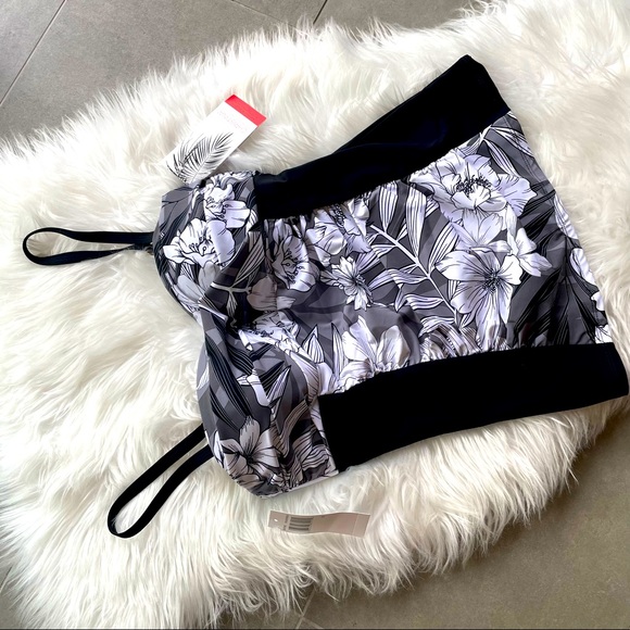 NWT Christina Swim Island Crush Print Bandini Tankini Top Sz 8 removable… - Picture 5 of 10